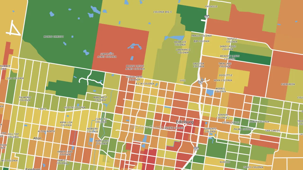 78541, TX Map of Theft Rates