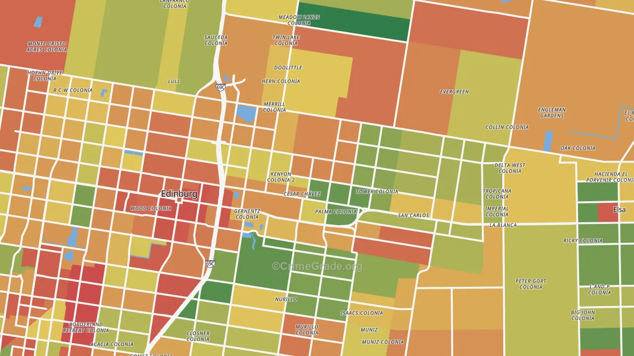 78542, TX Map of Theft Rates