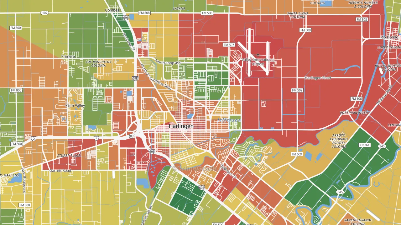 78550, TX Map of Theft Rates