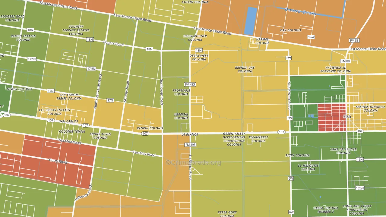 78558, TX Map of Theft Rates