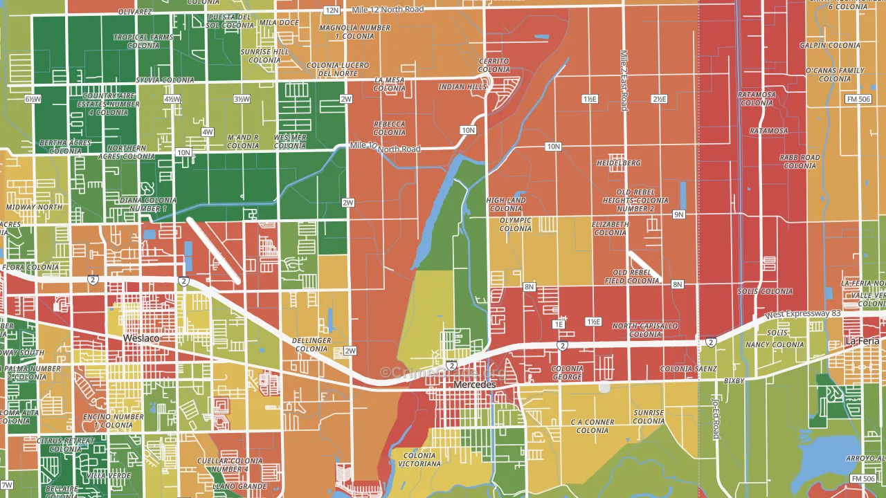 78570, TX Map of Theft Rates