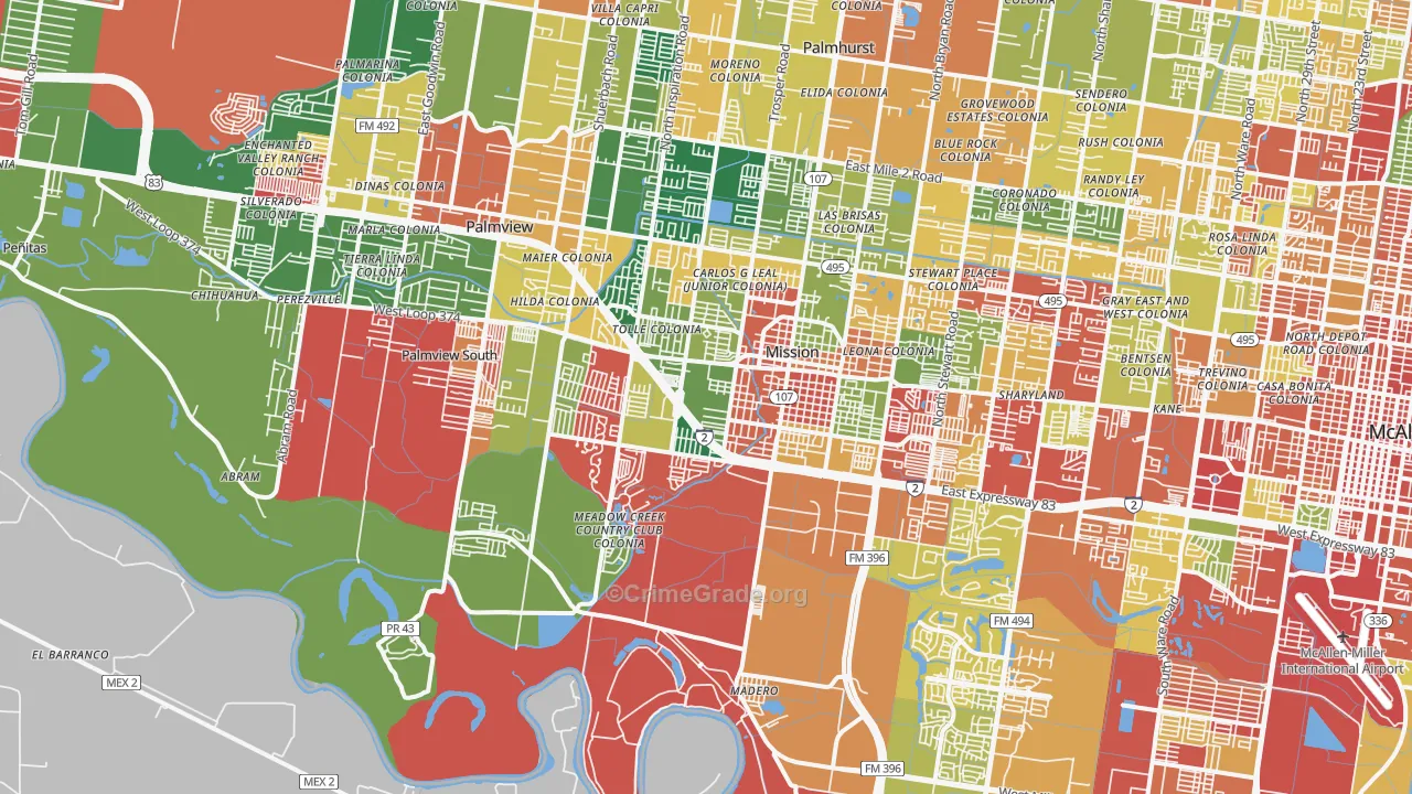 78572, TX Map of Theft Rates