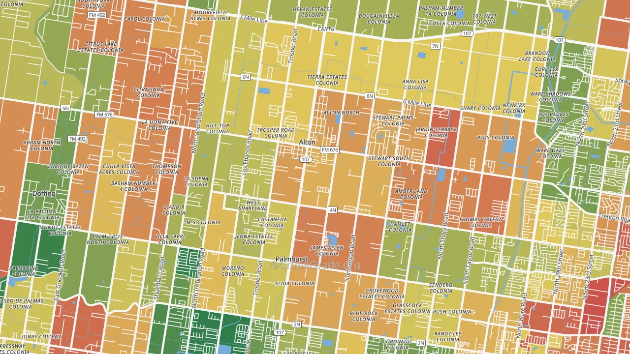78573, TX Map of Theft Rates