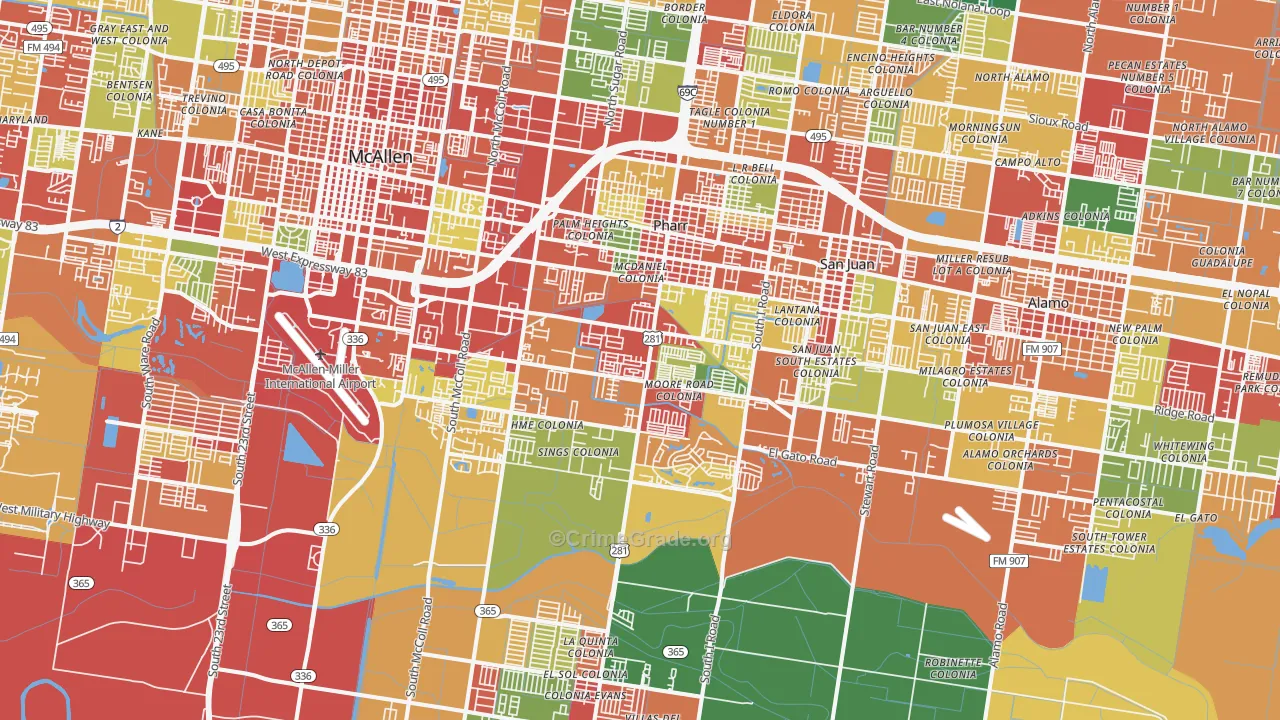 78577, TX Map of Theft Rates
