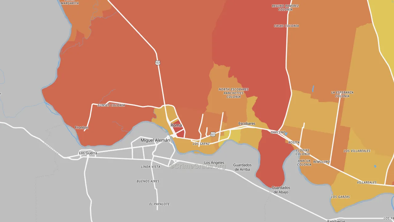 78584, TX Map of Theft Rates