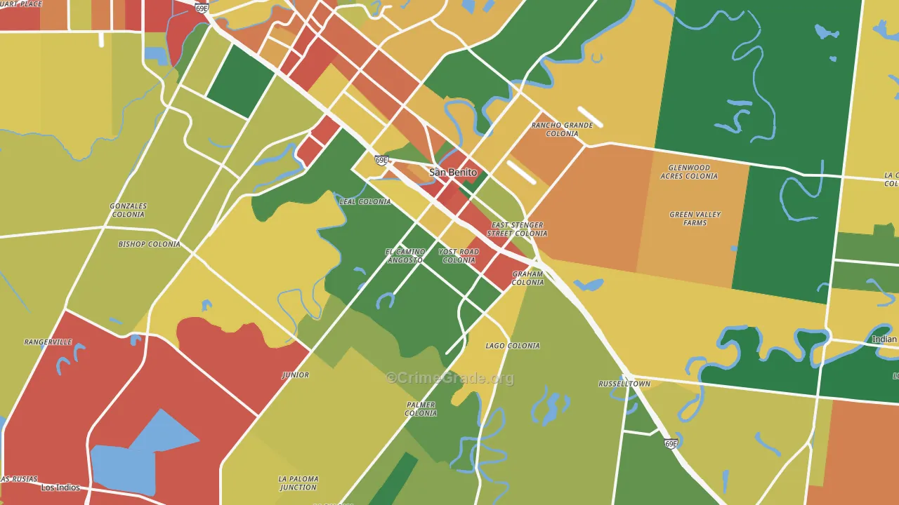 78586, TX Map of Theft Rates