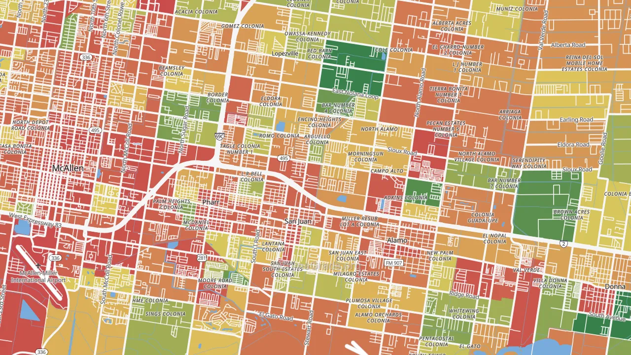 78589, TX Map of Theft Rates