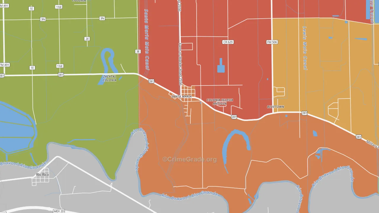 78592, TX Map of Theft Rates