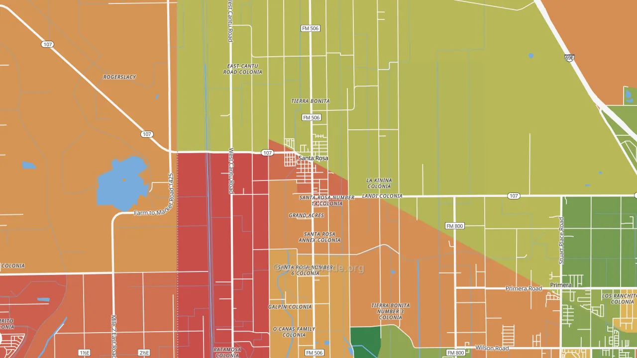 78593, TX Map of Theft Rates
