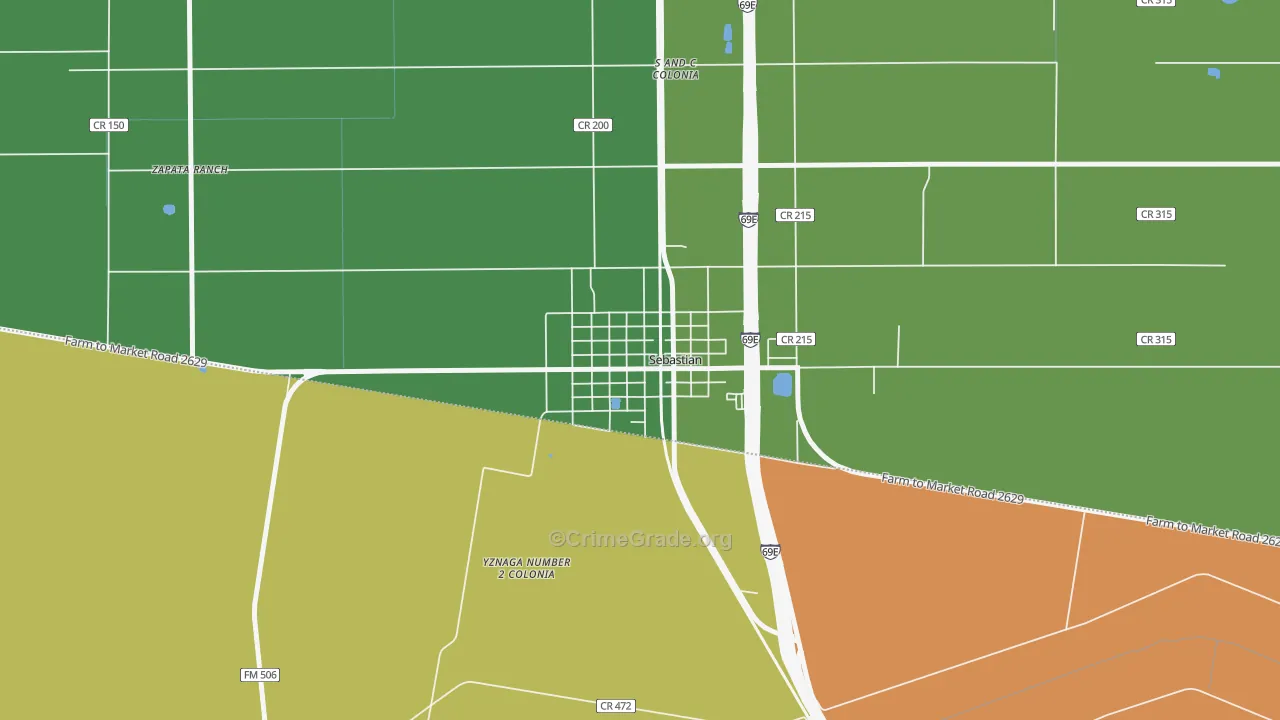 78594, TX Map of Theft Rates