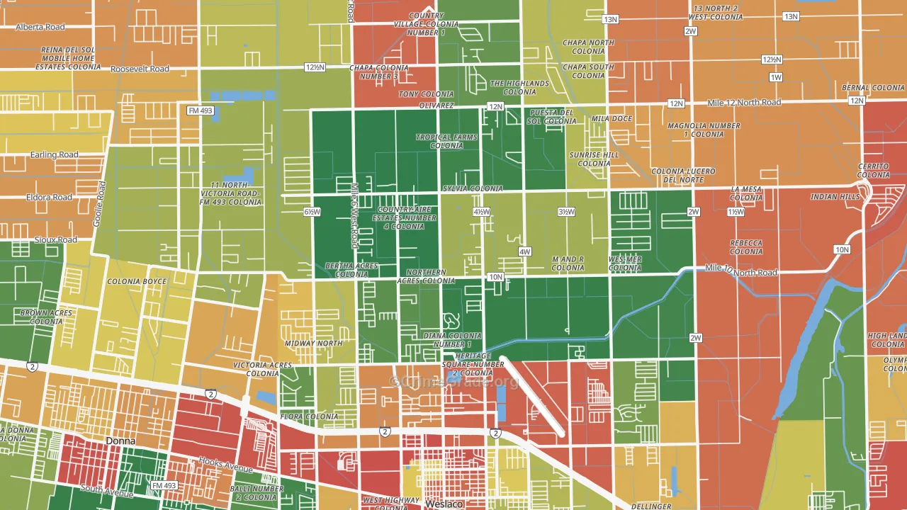 78599, TX Map of Theft Rates