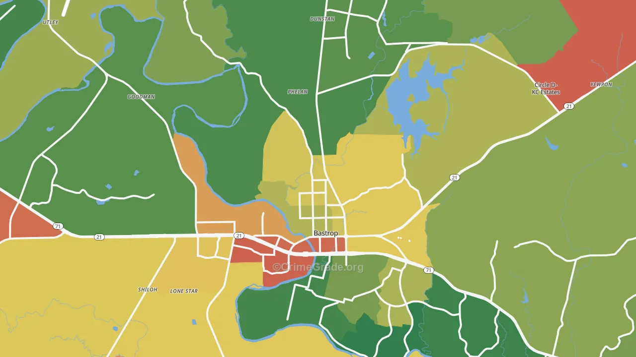 78602, TX Map of Theft Rates