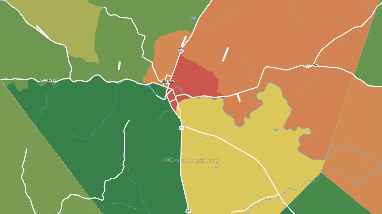 78606, TX Map of Theft Rates