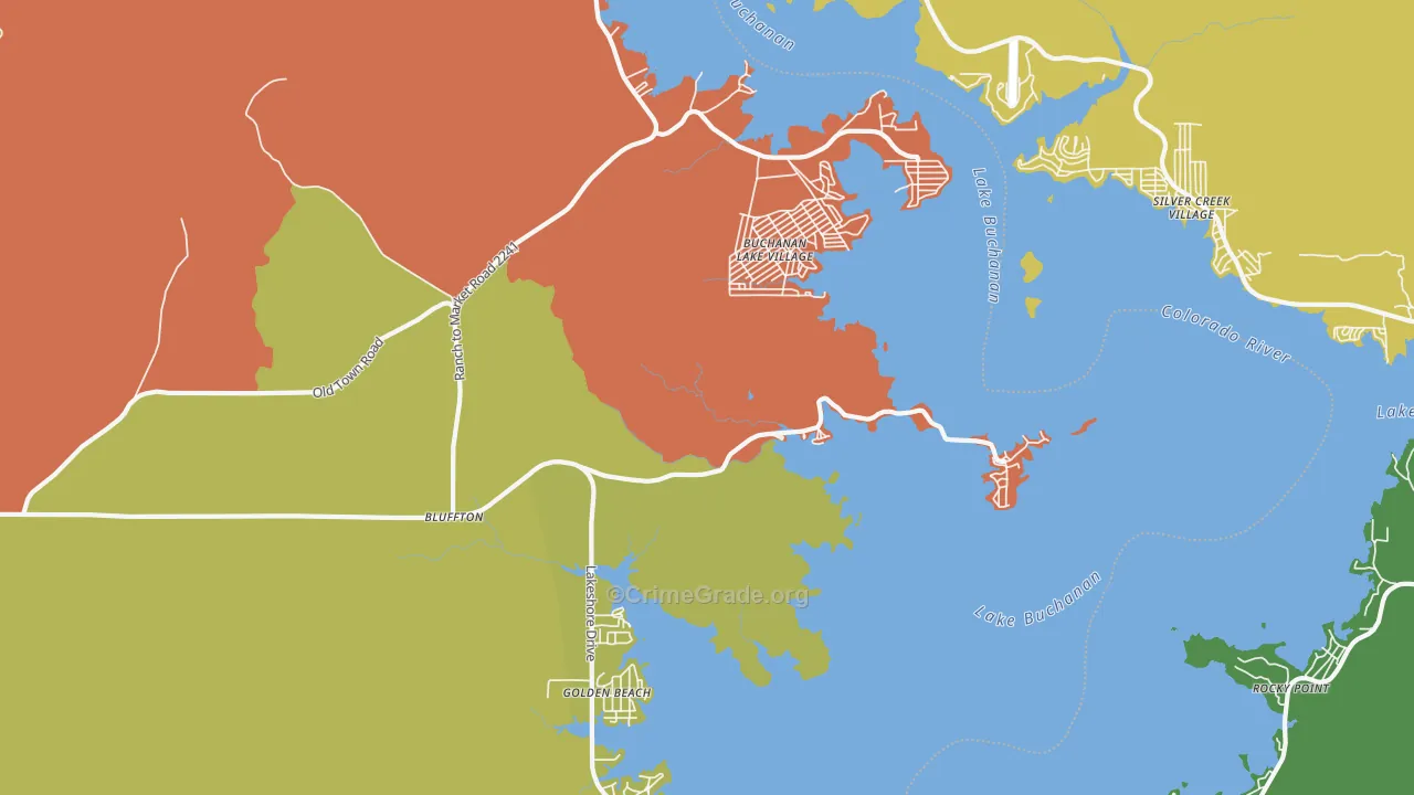 78607, TX Map of Theft Rates