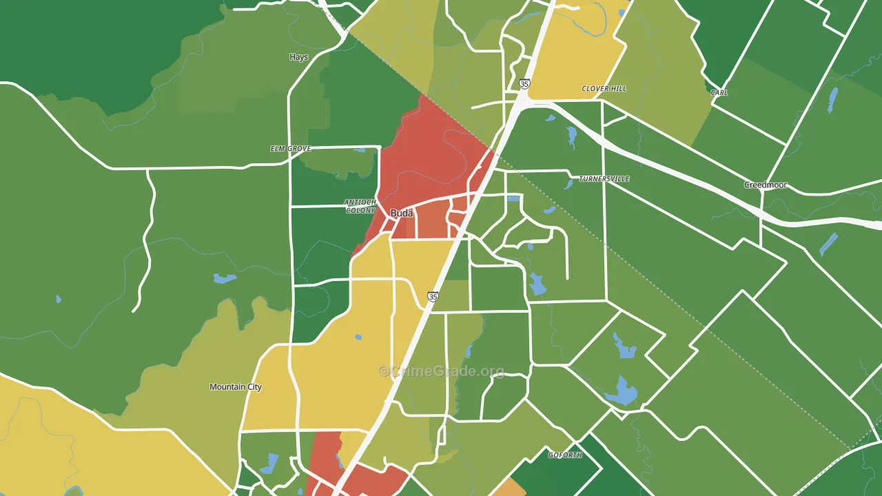 78610, TX Map of Theft Rates