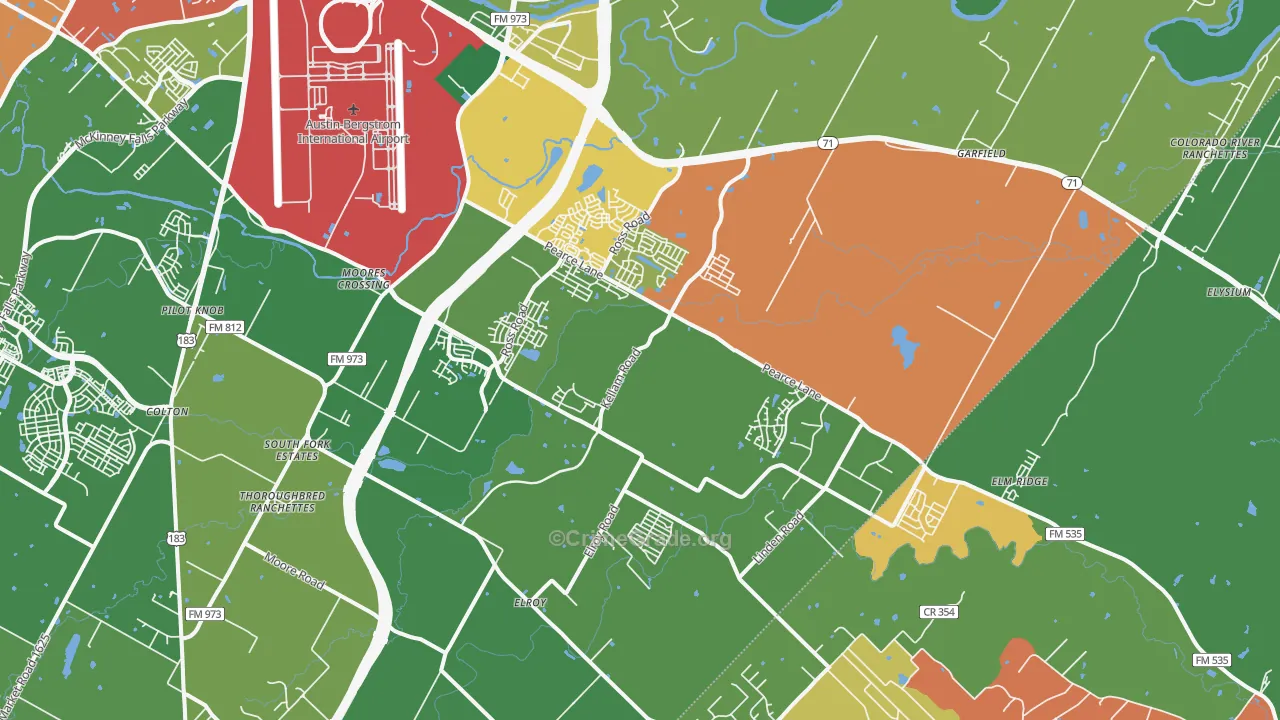 78617, TX Map of Theft Rates