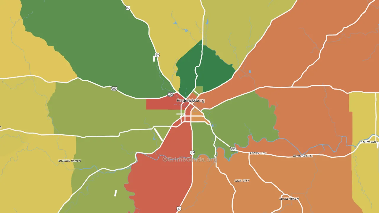 78624, TX Map of Theft Rates