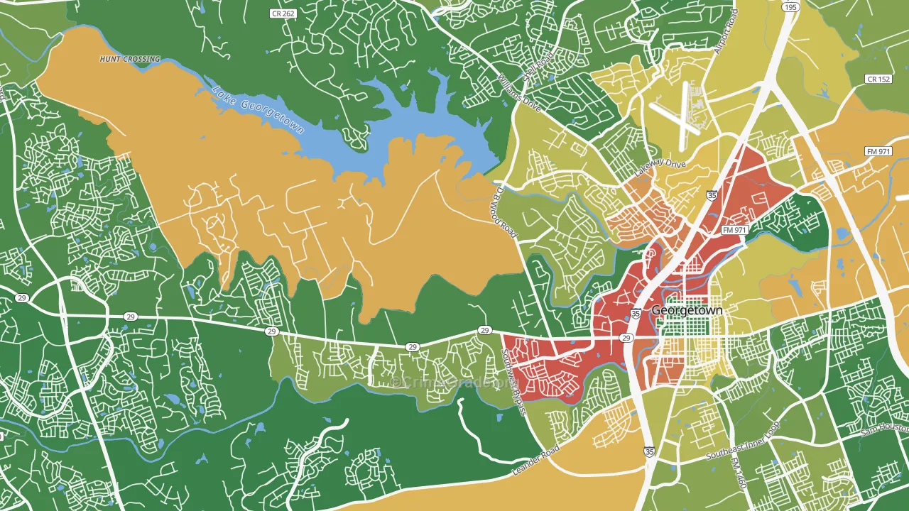 78628, TX Map of Theft Rates