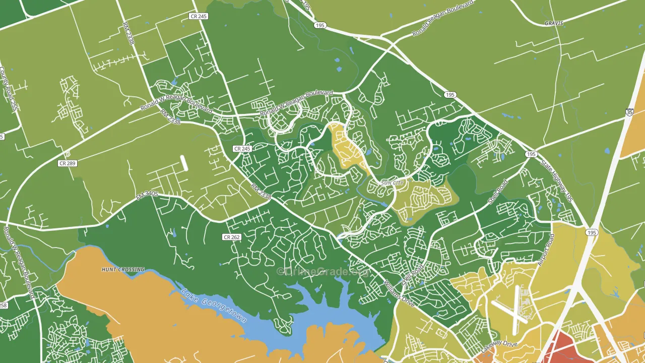 78633, TX Map of Theft Rates
