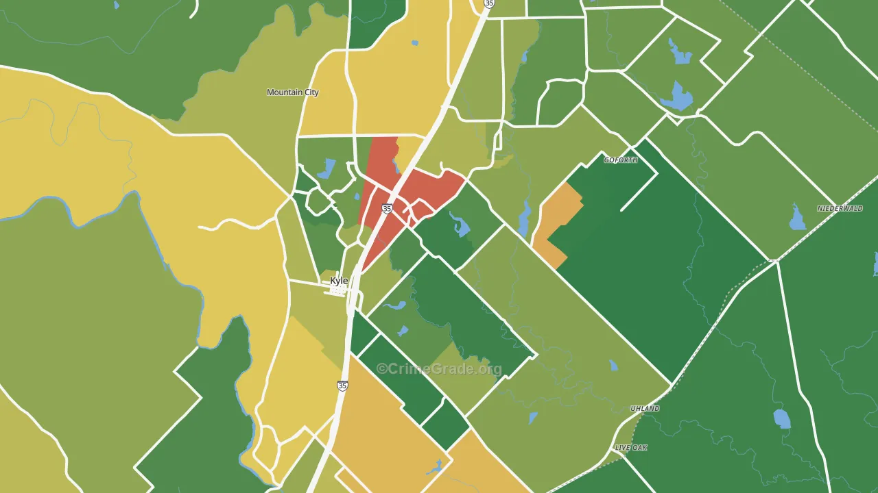 78640, TX Map of Theft Rates
