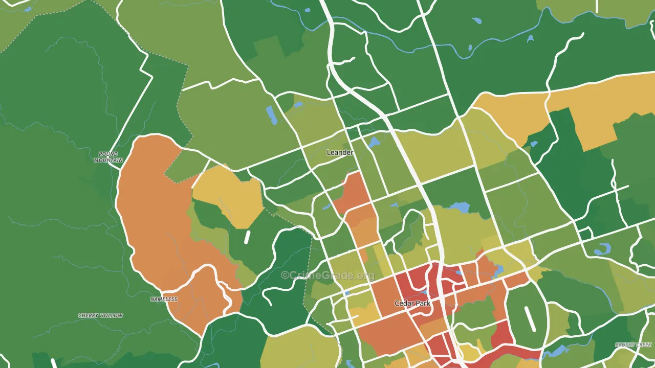 78641, TX Map of Theft Rates