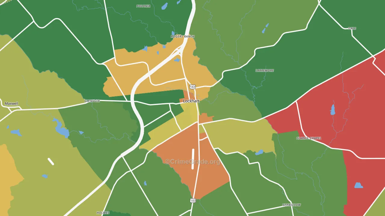 78644, TX Map of Theft Rates