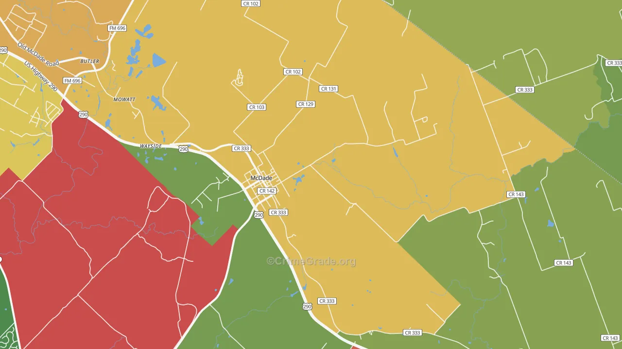 78650, TX Map of Theft Rates