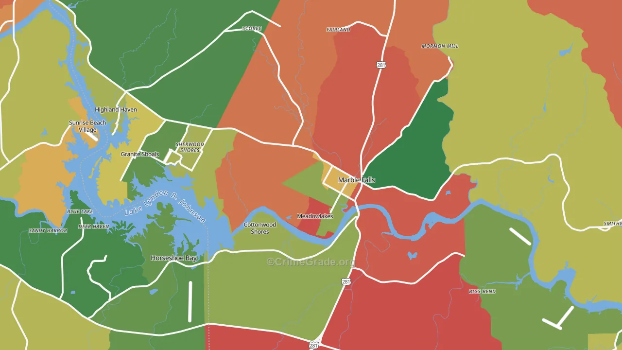78654, TX Map of Theft Rates