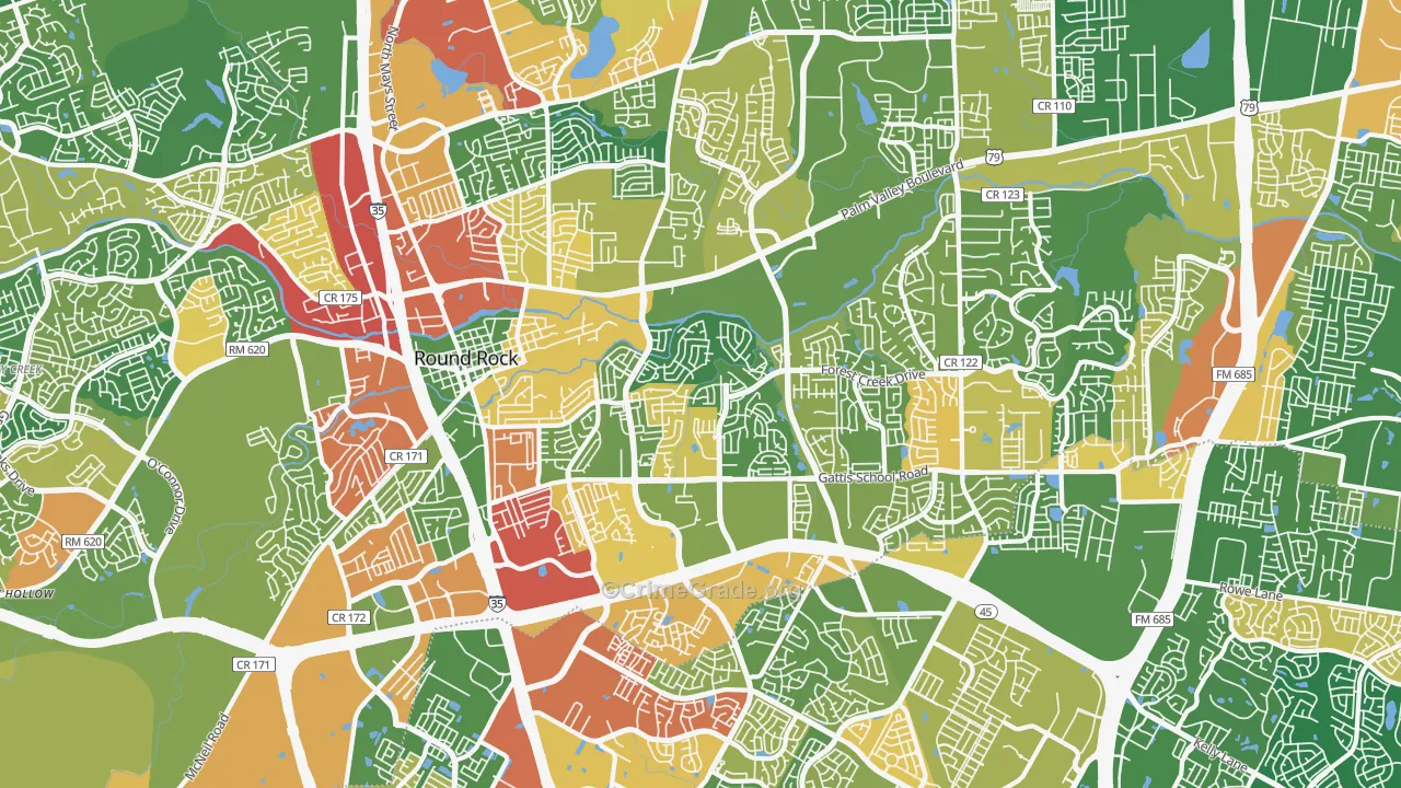78664, TX Map of Theft Rates