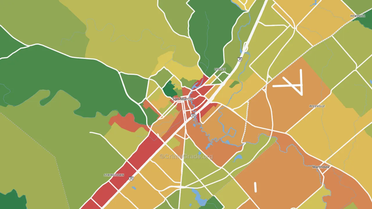 78666, TX Map of Theft Rates