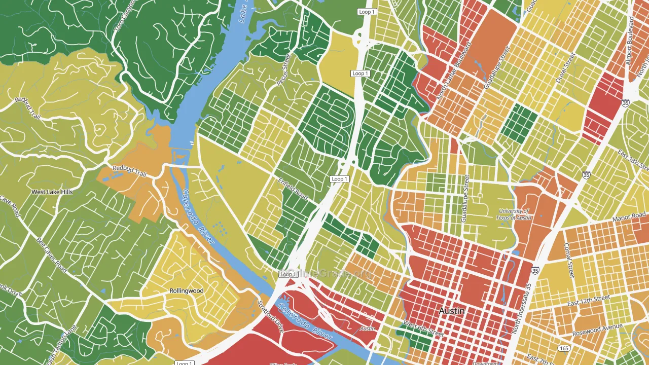 78703, TX Map of Theft Rates