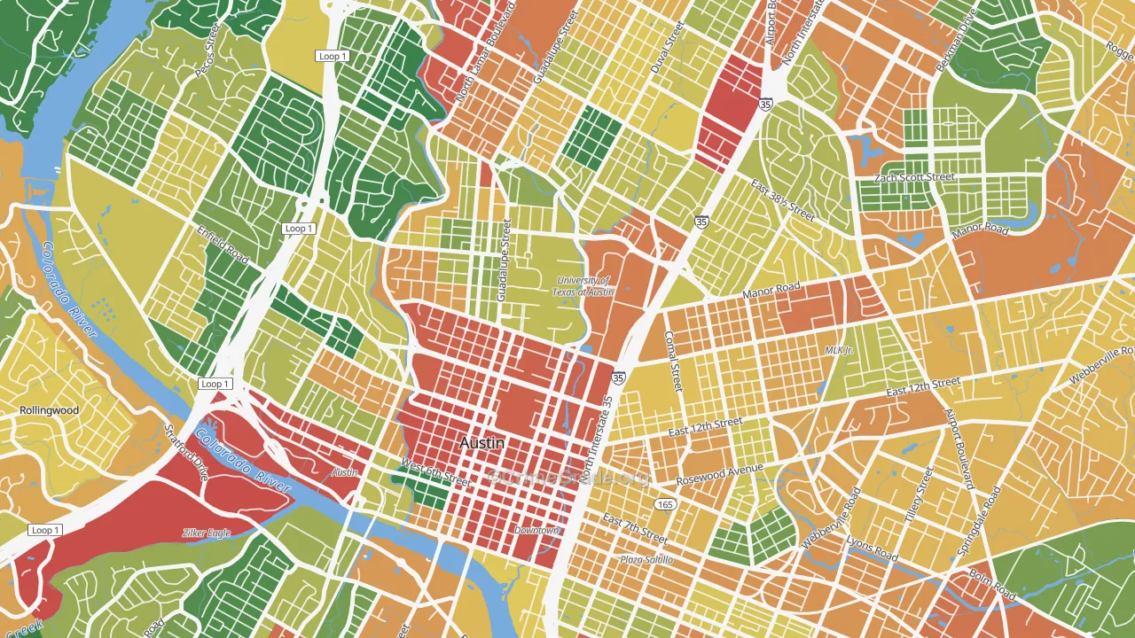 78712, TX Map of Theft Rates