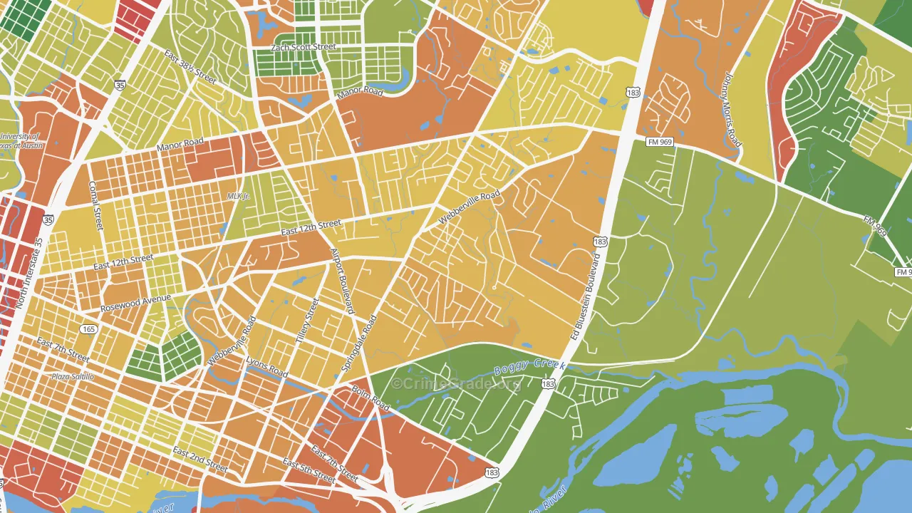 78721, TX Map of Theft Rates