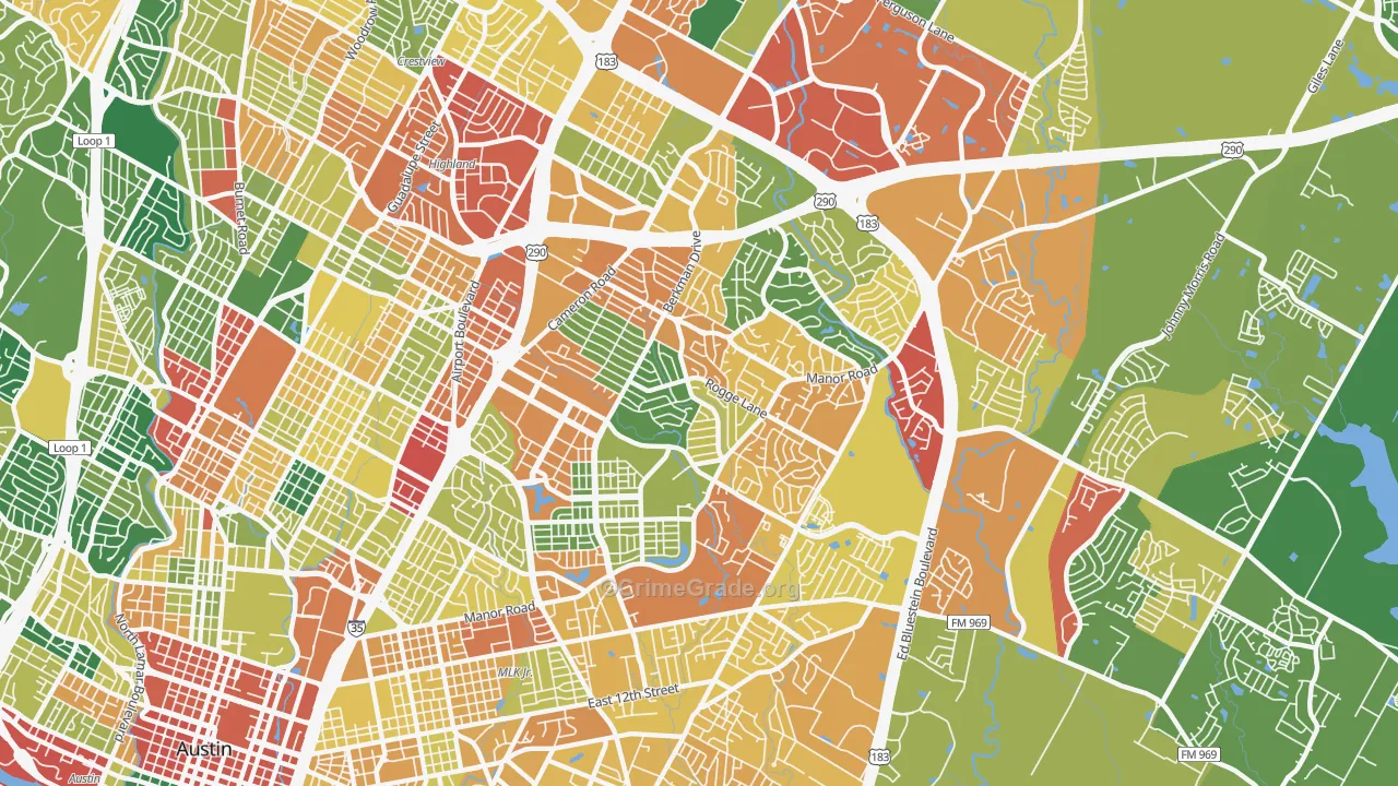 78723, TX Map of Theft Rates
