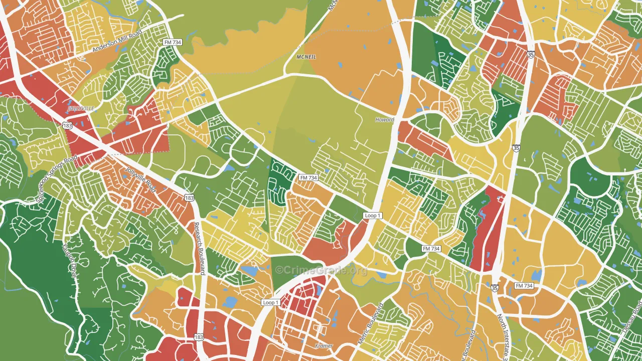 78727, TX Map of Theft Rates