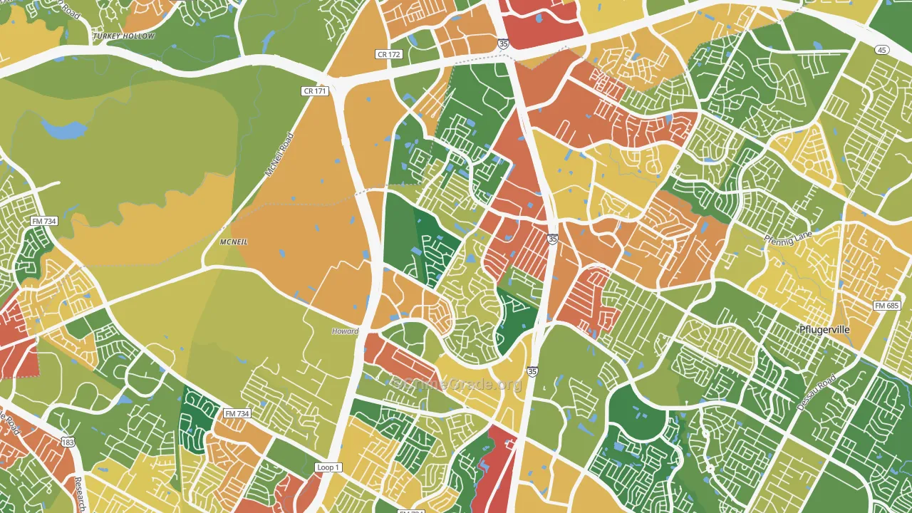 78728, TX Map of Theft Rates