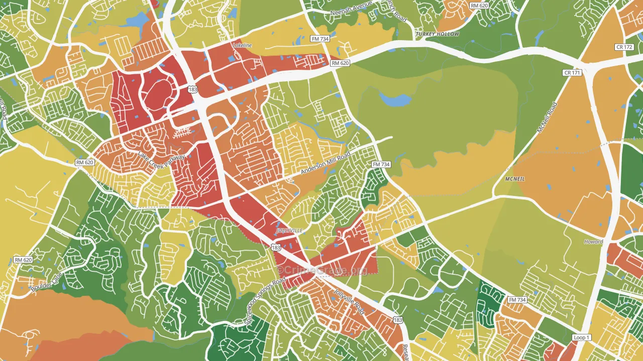 78729, TX Map of Theft Rates