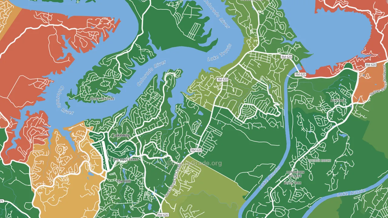 78734, TX Map of Theft Rates