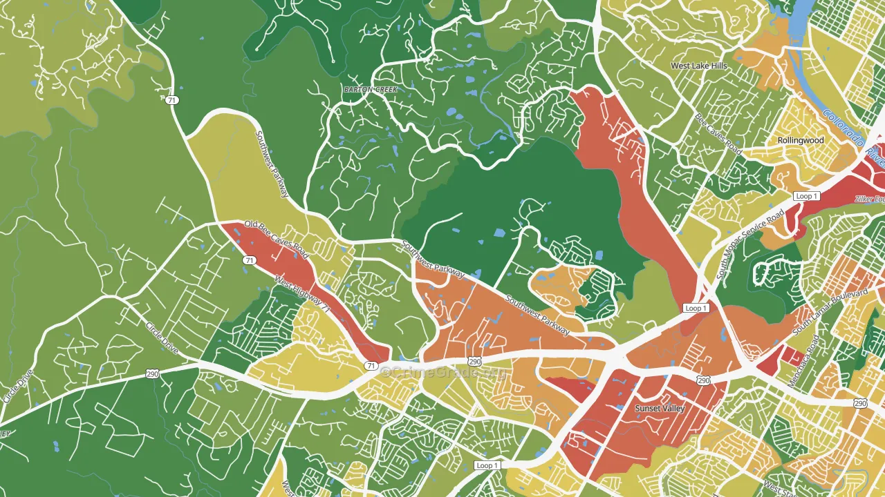 78735, TX Map of Theft Rates