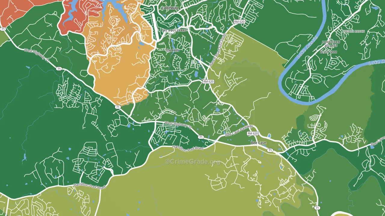 78738, TX Map of Theft Rates