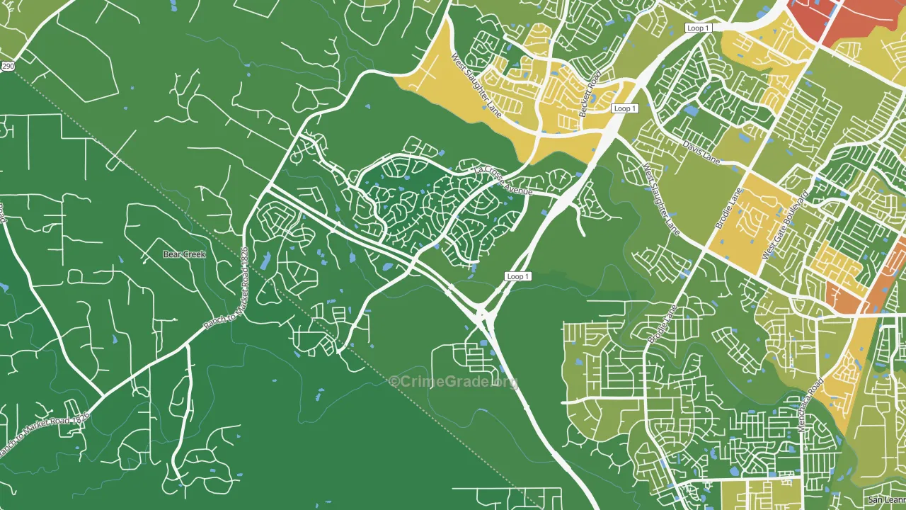 78739, TX Map of Theft Rates