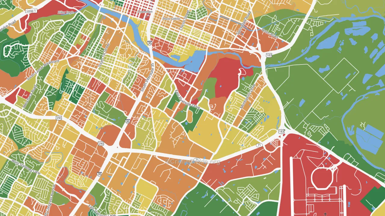 78741, TX Map of Theft Rates