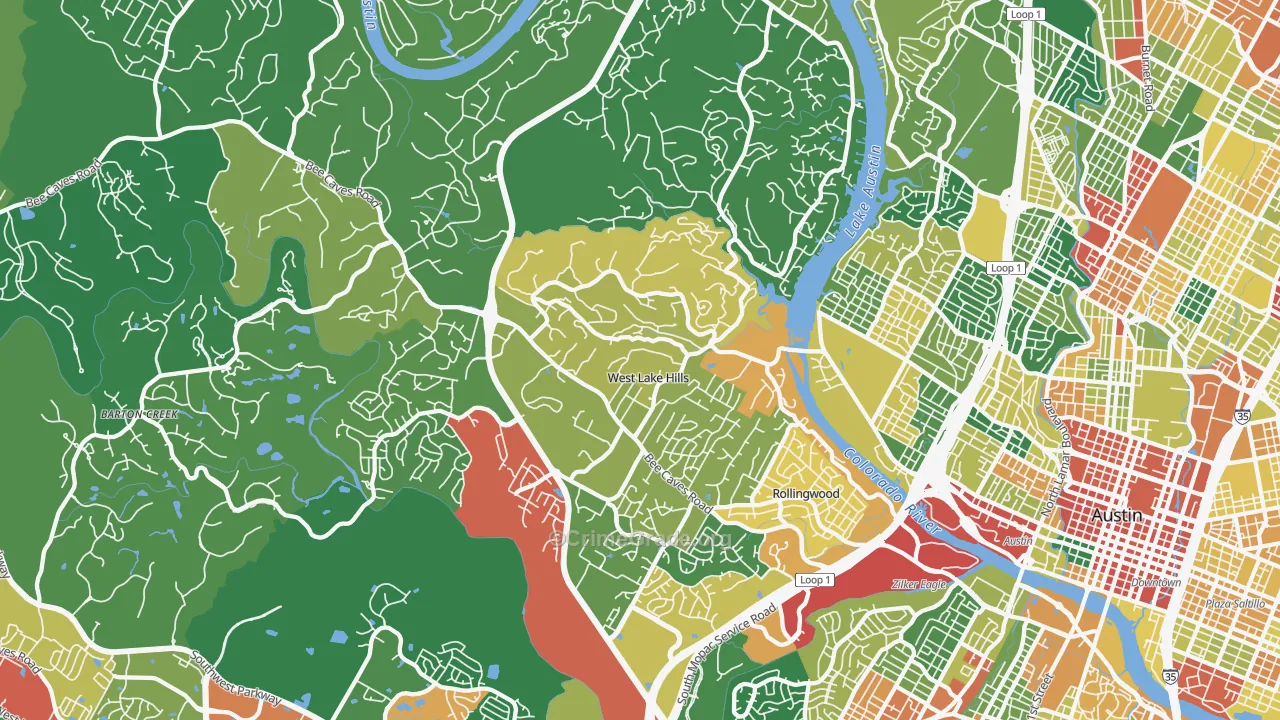 78746, TX Map of Theft Rates