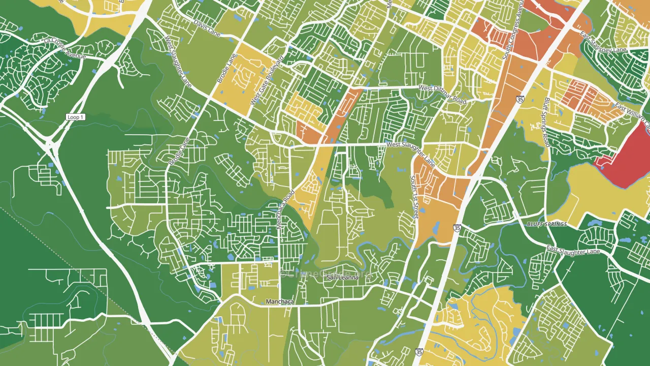 78748, TX Map of Theft Rates