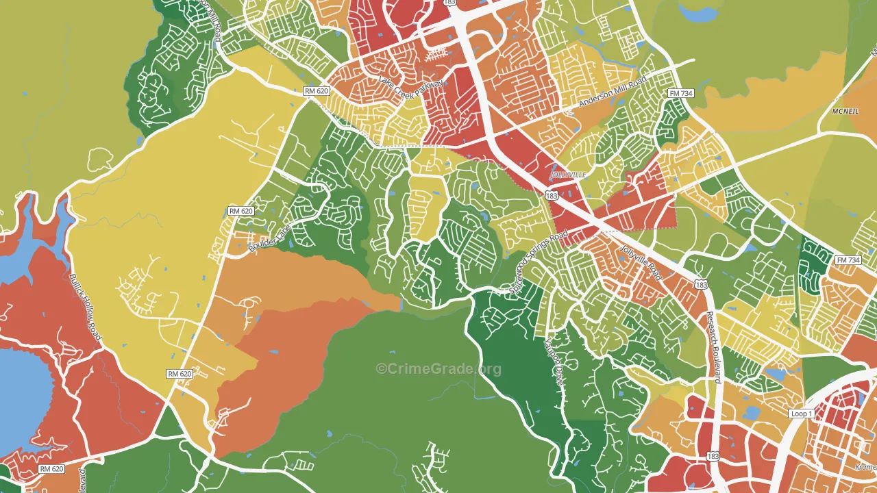 78750, TX Map of Theft Rates