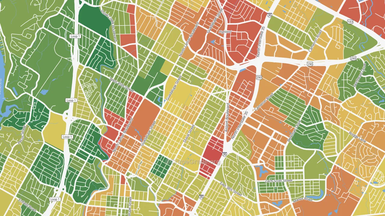 78751, TX Map of Theft Rates