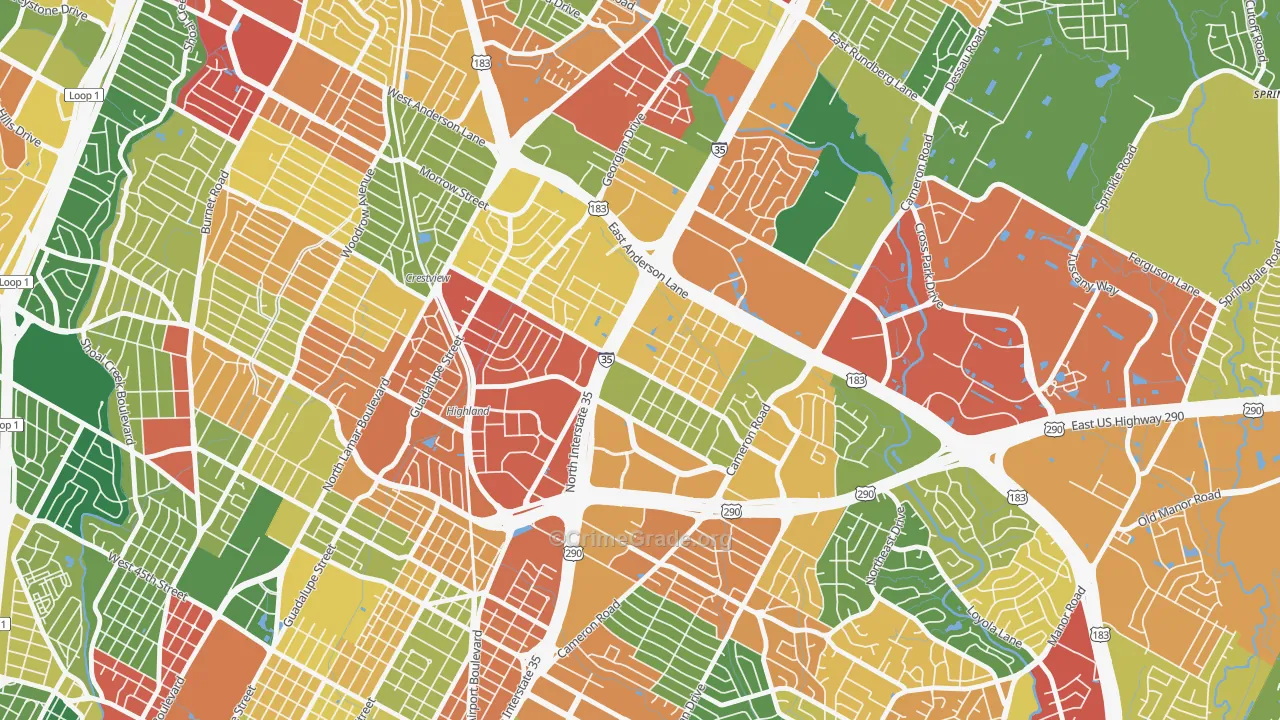 78752, TX Map of Theft Rates