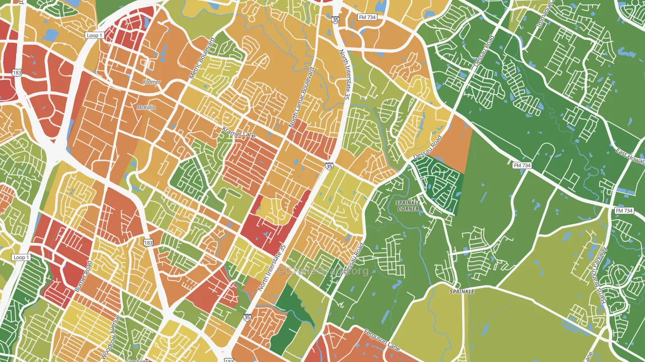 78753, TX Map of Theft Rates