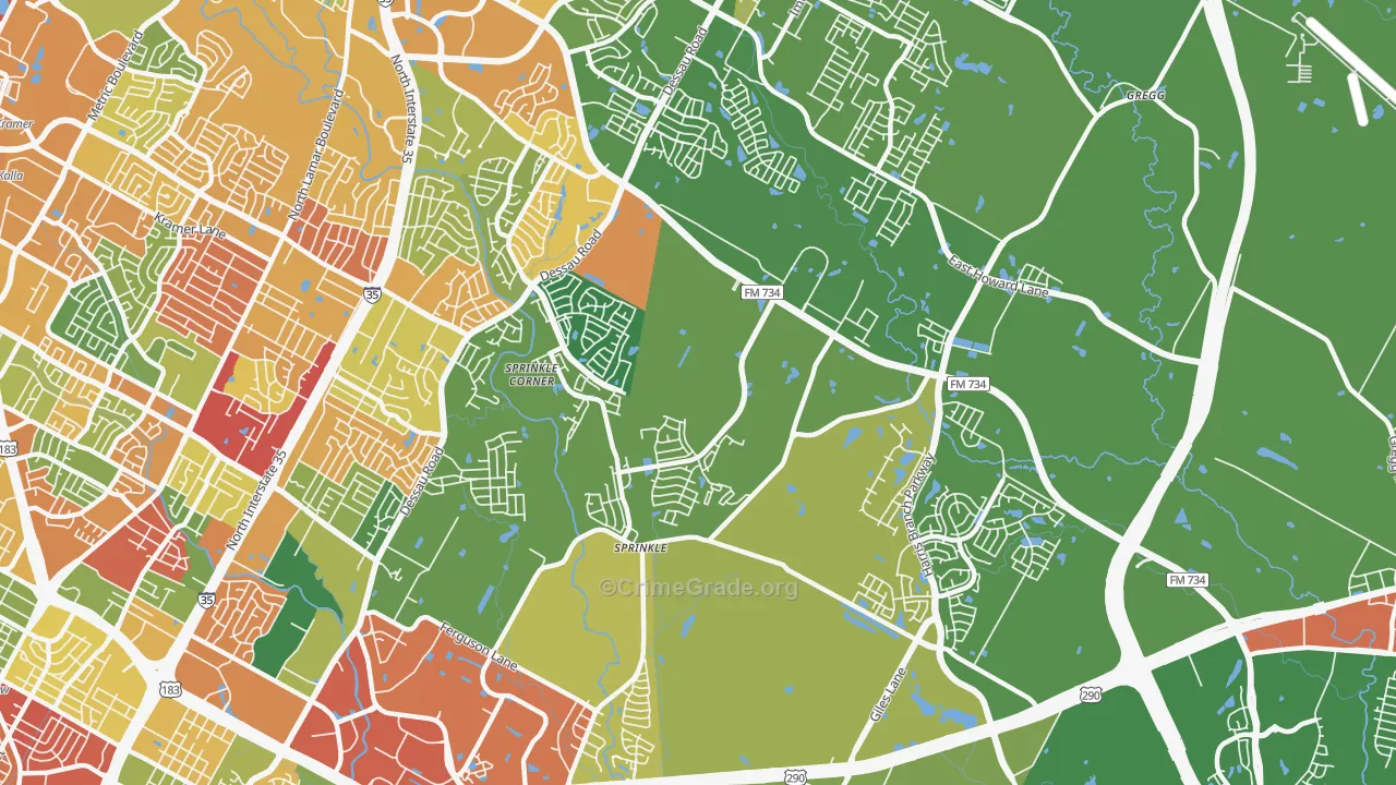 78754, TX Map of Theft Rates