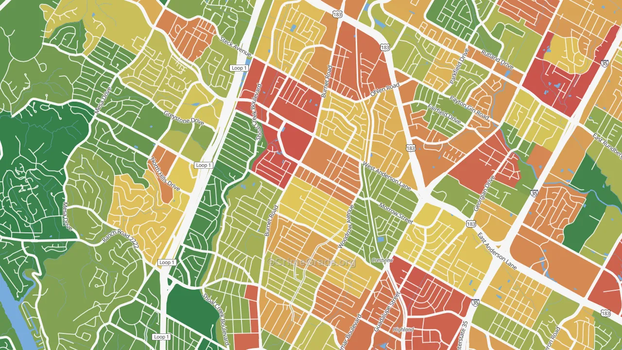 78757, TX Map of Theft Rates